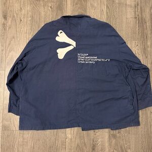 WTAPS Navy Jacket with White Back Graphic